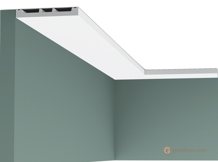 Напольный плинтус с гладким профилем Orac decor SX163-RAL9003 крашеный