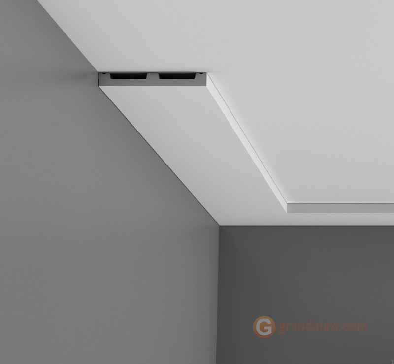 Напольный плинтус с гладким профилем Orac decor SX163-RAL9003 крашеный