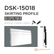 Напольный плинтус с гладким профилем Decolux DSK15018