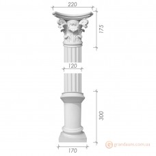 Колонна из гипса ка-1а диаметр 120 мм (1/2)