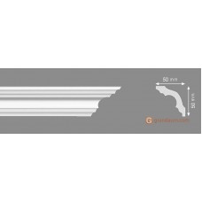 Потолочный плинтус с гладким профилем, багет Homestar K-50N 46*46ММ