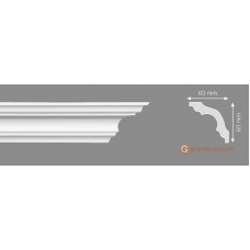 Потолочный плинтус с гладким профилем, багет Homestar K-60 60*60ММ