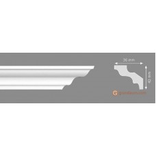 Потолочный плинтус с гладким профилем, багет Homestar М50N 36*42ММ